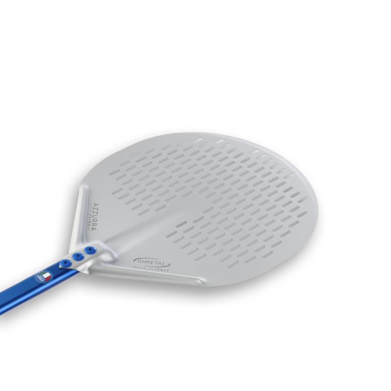 Pelle à pizza ronde perforée aluminium Ø 36 - Manche 150 cm - Gamme Azzurra | GI.METAL_2