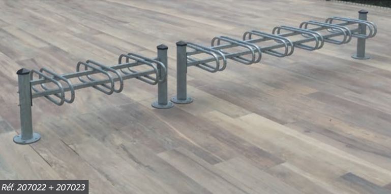 Support vélos simple et fonctionnel - 2 modules : 3 ou 6 places - Fixation sur platine - MERCURE_2