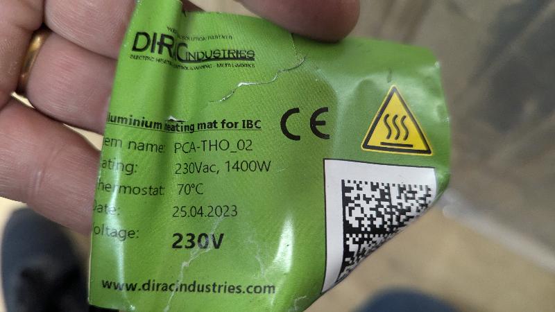 Tapis chauffant occasion pour Cuves IBC 1000 litres_2