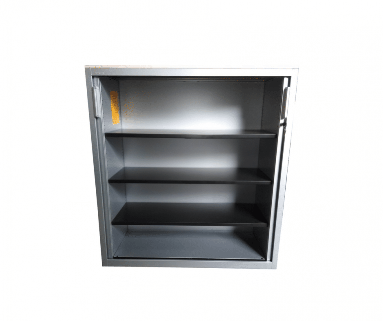 Armoire basse Steelcase d'occasion - 130 cm x 120 cm - Couleur : Gris - Meuble de rangement_2