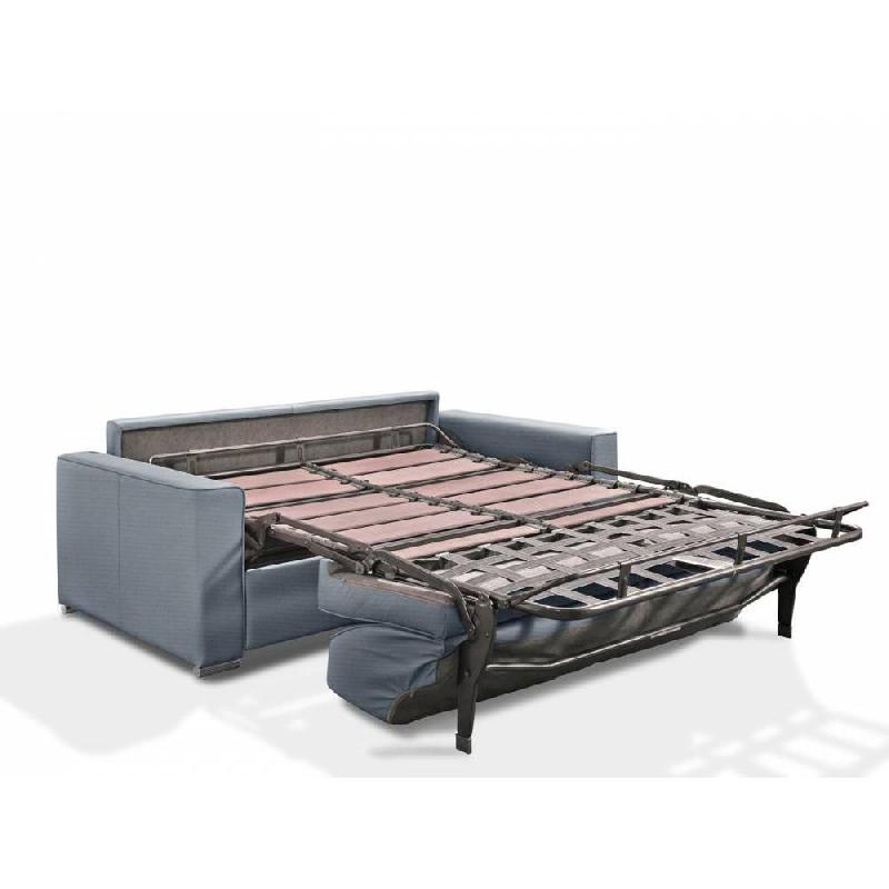 Canapé convertible express premium 120 cm - sommier à lattes Renatonisi - matelas Bultex - tweed bleu_2