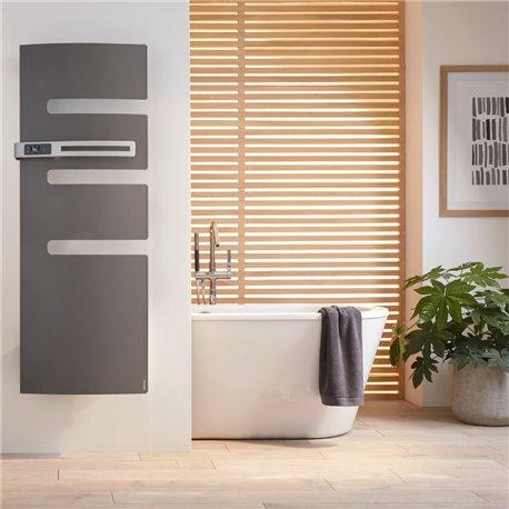 Radiateur sèche-serviettes connecté Serenis avec soufflerie mât gauche 1750W graphite - Atlantic - 850528_2