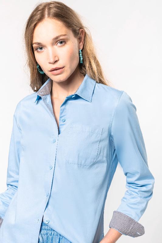 Chemise de travail en coton Nevada pour femme - Manches longues - Réf : K585 - Marque Kariban_2