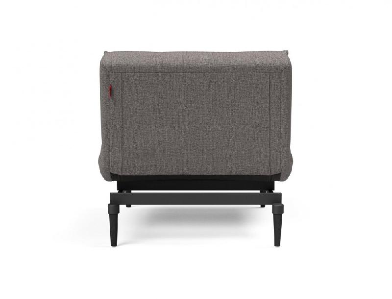 Innovation Living - Fauteuil convertible Splitback Styletto avec lit 90x115 cm - Pieds fuseau noir - Tissu Mixed Dance Grey_2