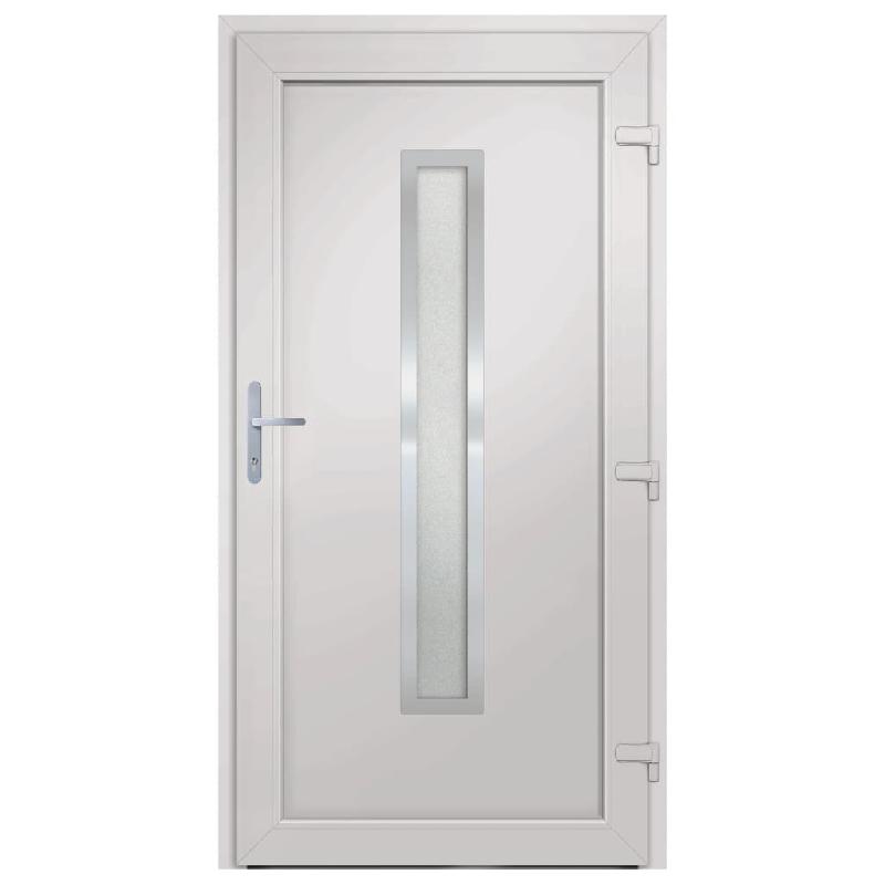 Vidaxl porte d'entrée blanc 98x200 cm pvc 3187893_2