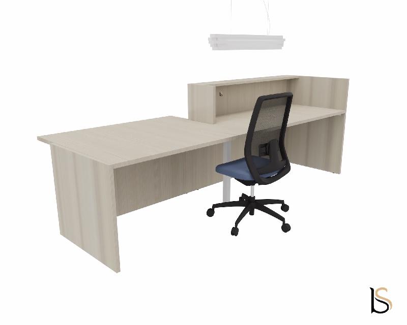 Banque d'accueil design avec accès PMR Z2 - Officity - Droite, 186, Orme blanchi_2