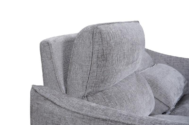 Fauteuil relaxation électrique ATTITUDE - design contemporain en tissu chenillé gris argent, inclinaison jusqu'à 150°_2