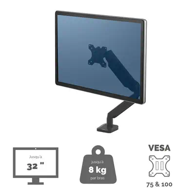 Fellowes Bras porte-écran simple Platinum Series - Noir_2