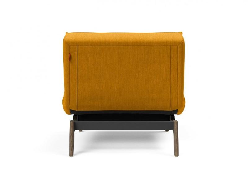 Innovation Living - Fauteuil-lit convertible Splitback Eik 90x115 cm - Pieds chêne noyer - Tissu Elegance Burned Curry_2