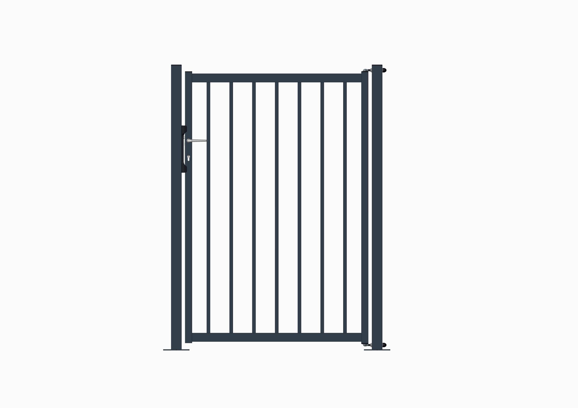 Portillon XYLIO® B20 - barreaudé prêt à poser avec gonds Locinox et serrure en acier inoxydable_2