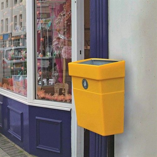 Poubelle publique murale en plastique recyclé - 30L et 50L - fixation murale ou sur poteau - résistant aux UV_2