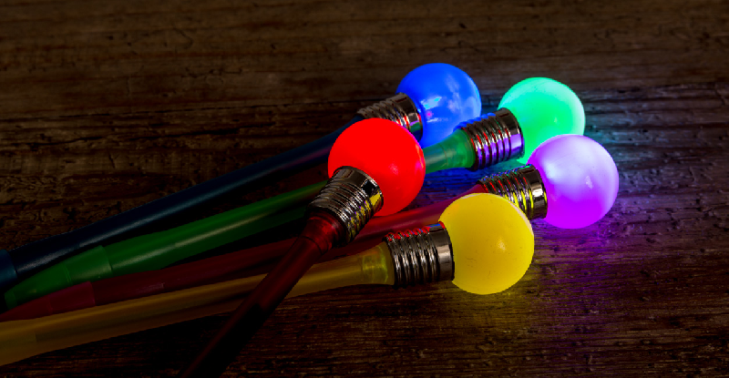 Stylo à bille en plastique - boule souple - lampe LED - encre bleue - couleur rouge_2