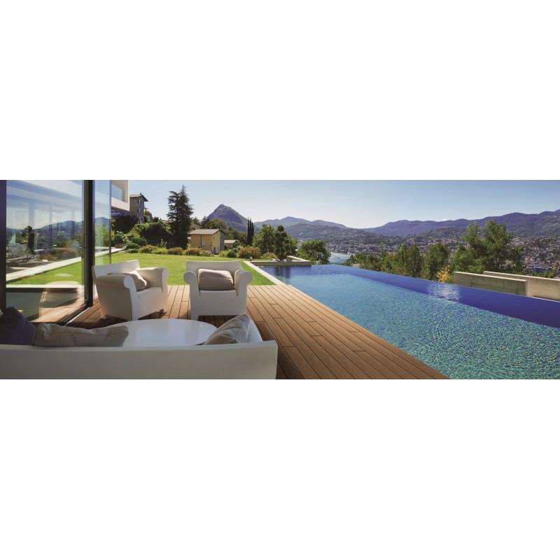 Lame de terrasse en composite alvéolaire coextrudé biface Supra - Ambre/Chêne foncé, épaisseur 23 mm, largeur 14,5 cm, longueur 360 cm - Garantie 15 ans_2