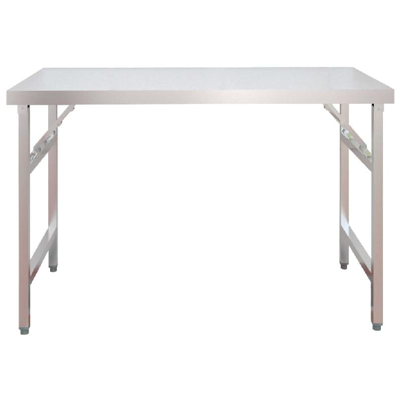 Vidaxl table de travail de cuisine avec étagère 120x60x115 cm inox 3155991_2