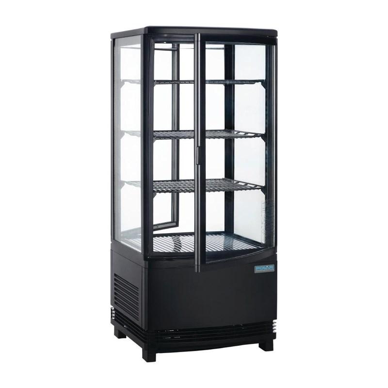 Mini-vitrine panoramique réfrigérée porte incurvée économe - série C noire 86L - Polar - CX574_2