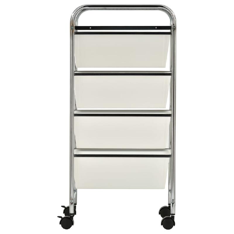 Vidaxl chariot de rangement mobile à 4 tiroirs blanc plastique 320399_2