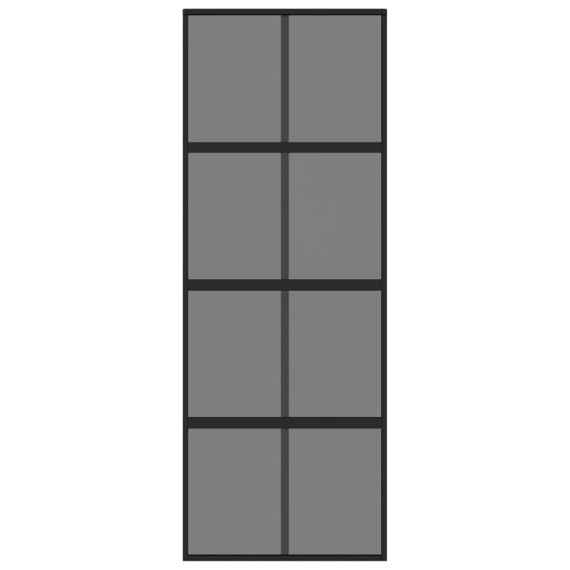 Vidaxl porte coulissante noir 76x205 cm verre trempé aluminium 155225_2