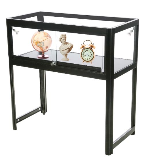 Vitrine d'exposition table /comptoir Aluminium Gris Alu led Réf : 2228412_2