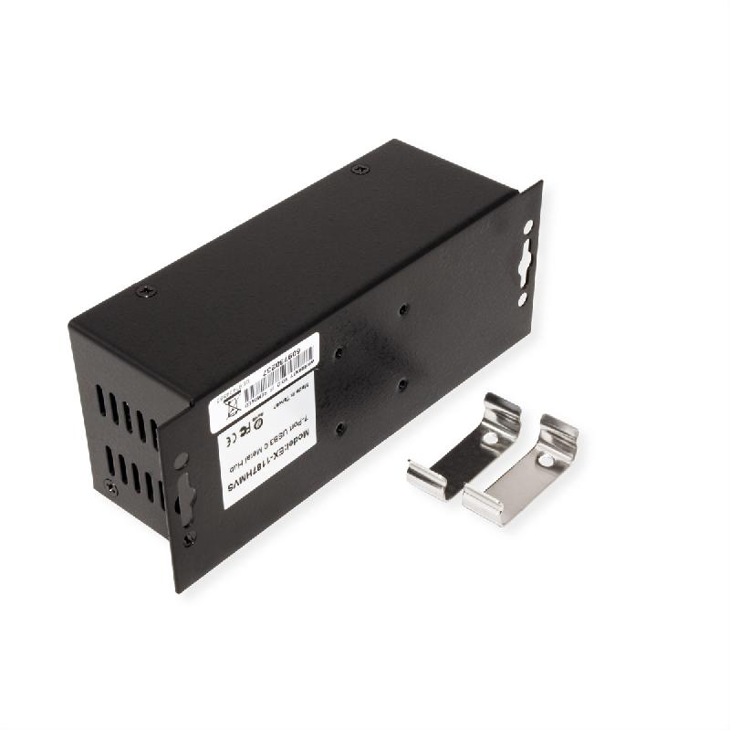 EX-1187HMVS hub USB 3.2 Gen1 à 7 ports, kit rail DIN_2