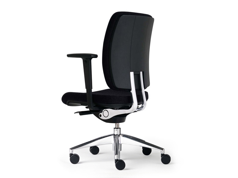 Fauteuil de direction Empire - cuir noir ou blanc, mécanisme synchrone, appui-tête et accoudoirs réglables_2