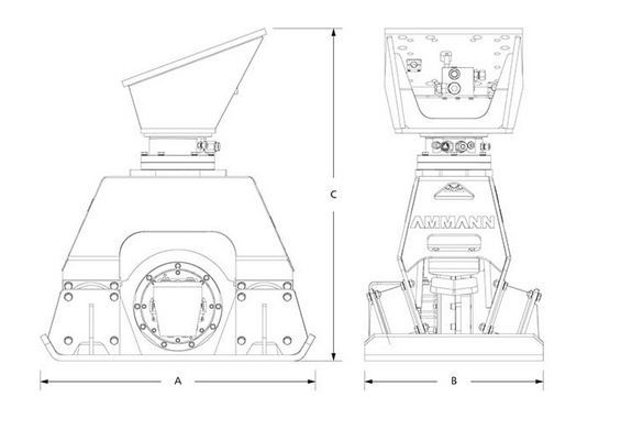 Plaque vibrante adaptable pour pelle 12-25 tonnes - Ammann France - APA 75/74, puissance et robustesse_2