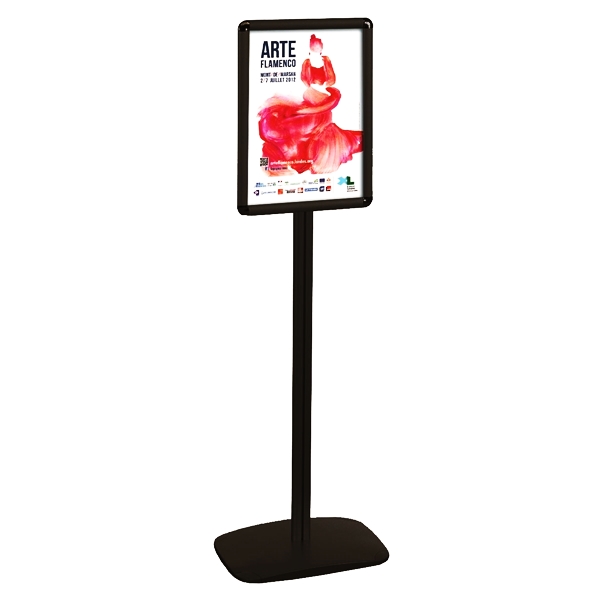 Porte-affiches / Porte-messages Cadro-Clic® A4 + A5 sur pied H 133 cm noir - Réf.214016NR_2