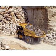 Vue latérale du tombereau rigide Hd405-8 de Komatsu