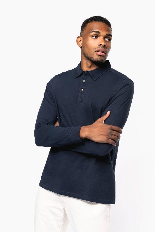 Polo jersey manches longues homme Kariban - Réf: K264 - 100% coton peigné, col chemise, tailles S à 3XL_2