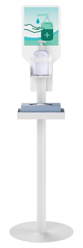 Présentoir pour gel hydroalcoolique - Avec support gants_2