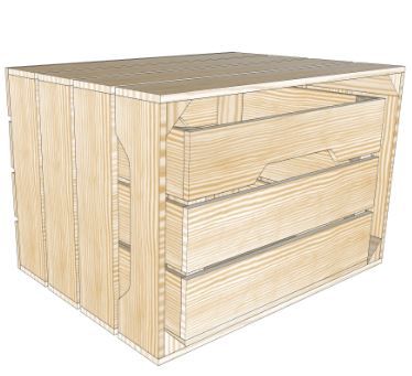 T3S4 - Caisses en bois - Simply A Box - L44 x H30 x P36 cm - Fabriquées en France - Bois brut ou 6 coloris de lasure à l'eau_2