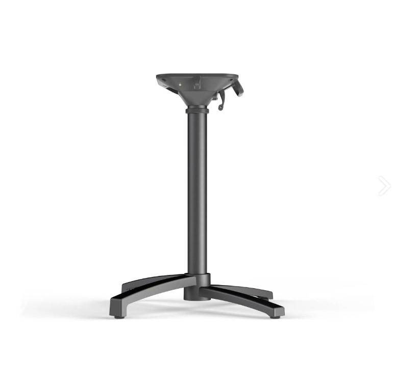 X Cross table de bistrot avec piètement noir + plateau HPL noir Ø70 cm_2