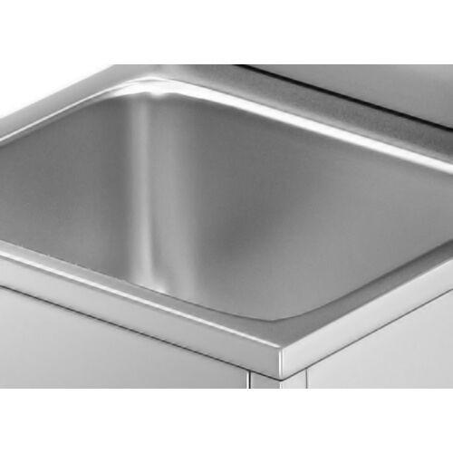 Lave-mains et évier en acier inoxydable avec distributeur de savon, P 700 mm._2
