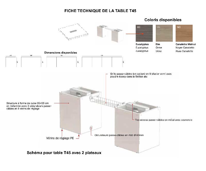 Table de réunion rectangulaire T45 - 12 à 14 personnes - QUADRIFOGLIO - 420, Eucalyptus 53_2