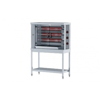 Rôtissoire professionnelle à poulets gaz - 2 broches / 12 poulets - Acier inox AISI 304 - ro288_2