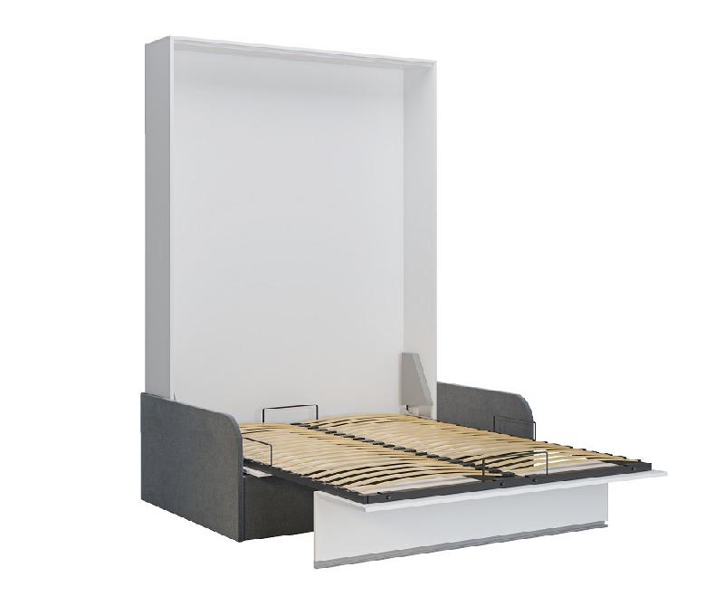 Armoire lit escamotable Bermudes Sofa - Canapé gris et blanc - Couchage 140x200 cm_2