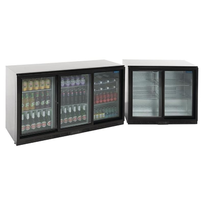 Arrière-bar trois portes coulissantes Série G noir 320L | Polar - GL013_2