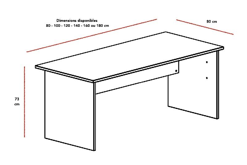 Bureau individuel Tono, pieds blanc - Mobel Linea - 180, Chêne grisé_2