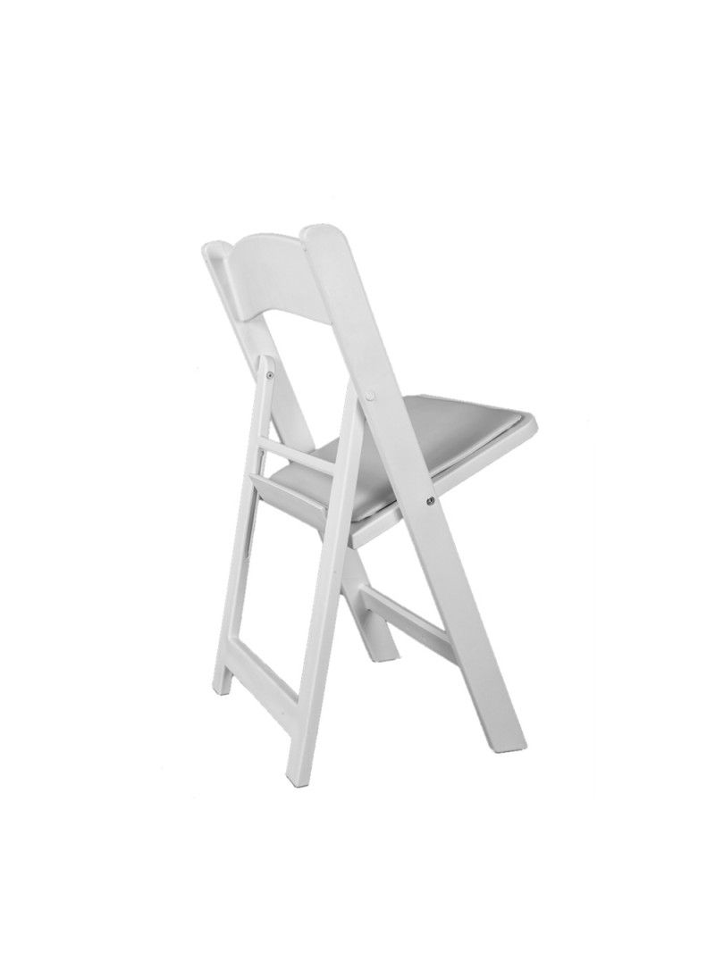 Lizon - chaise pliante en résine blanche et similicuir - Vif Furniture - usage intérieur/extérieur_2