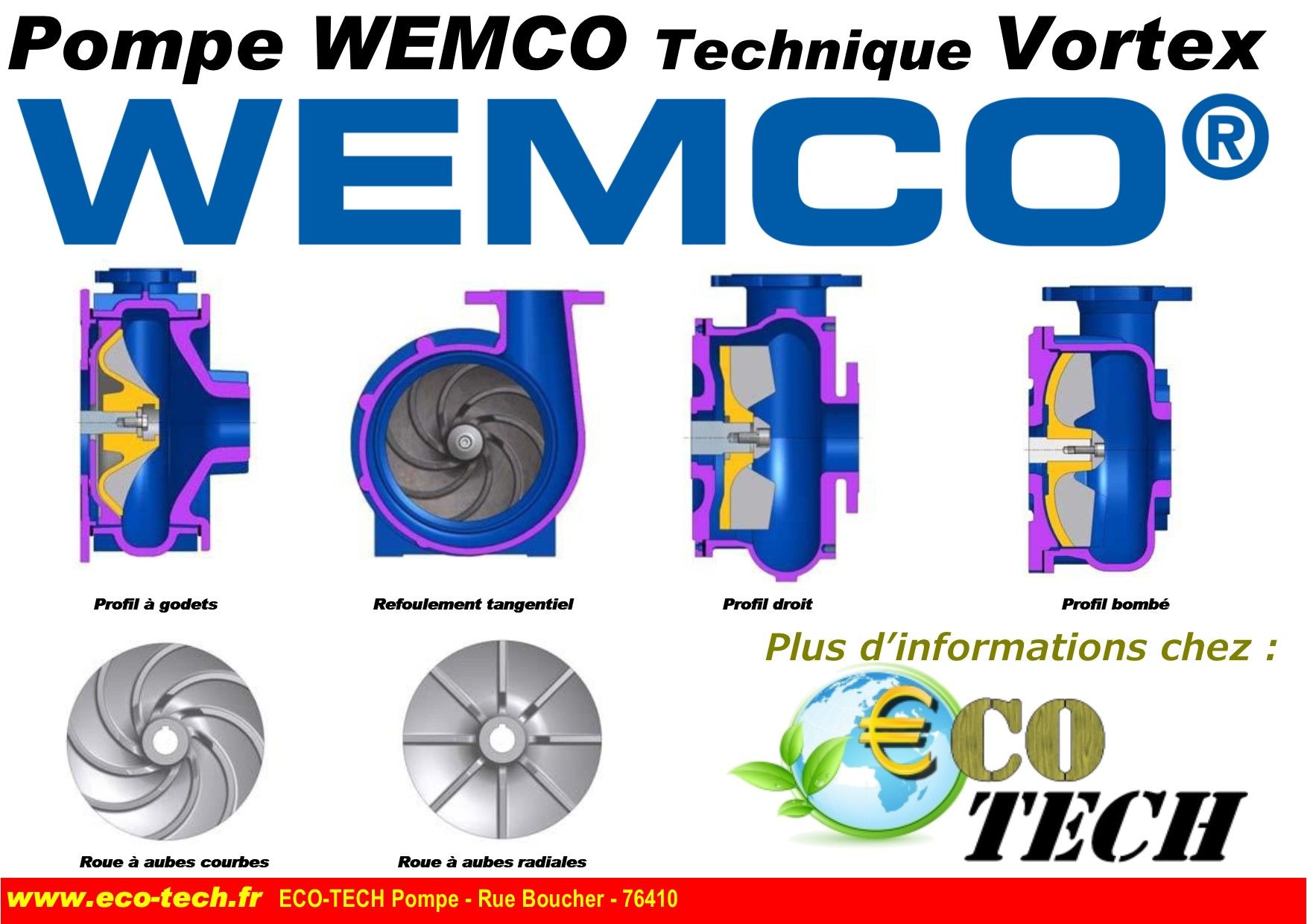 Pompe Wemco verticale sans palier - Type WP - Longueur sous plan de 400 à 1900 mm - Refoulement tangentiel_2
