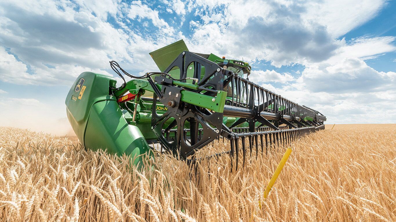 Moissonneuse-batteuse John Deere équipée du dispositif ICA2