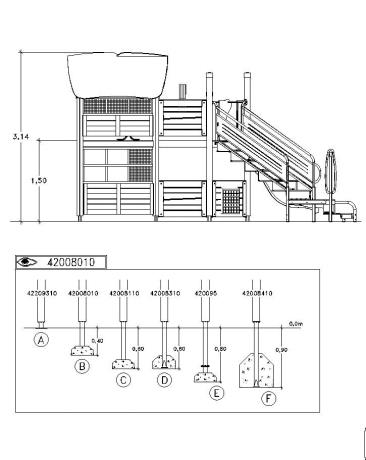 Structure multi-jeux 3 à 12 ans - Uniplay Cullerma 8061767 - Hags - Post Nature-Brown avec fondation à enterrer_2