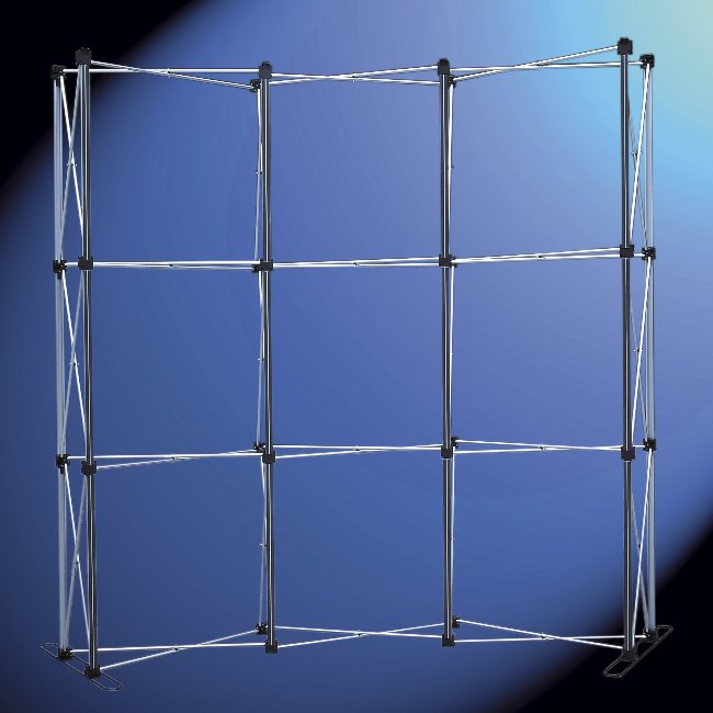 Stand d'exposition - Stand parapluie courbe 3x3 pour salon avec mur d'image - 230x344 cm_2