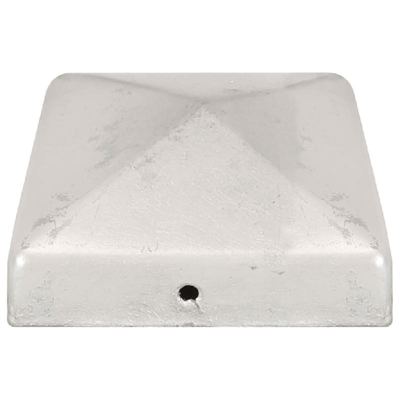 Vidaxl bouchons de poteau de clôture 6 pcs métal galvanisé 81x81 mm 145490_2