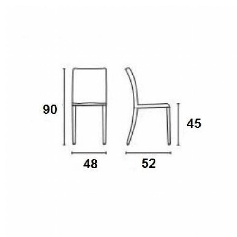 Lot de 2 chaises italiennes Boheme - Noir - Structure acier, assise et dossier en synderme - Design épuré_2