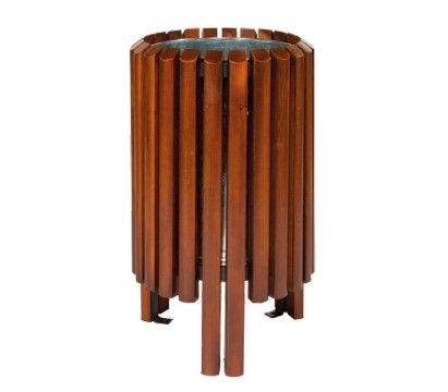 Poubelle publique UP16 - Corbeille Salou - Novatilu - 45 litres - Métallique et Bois_0