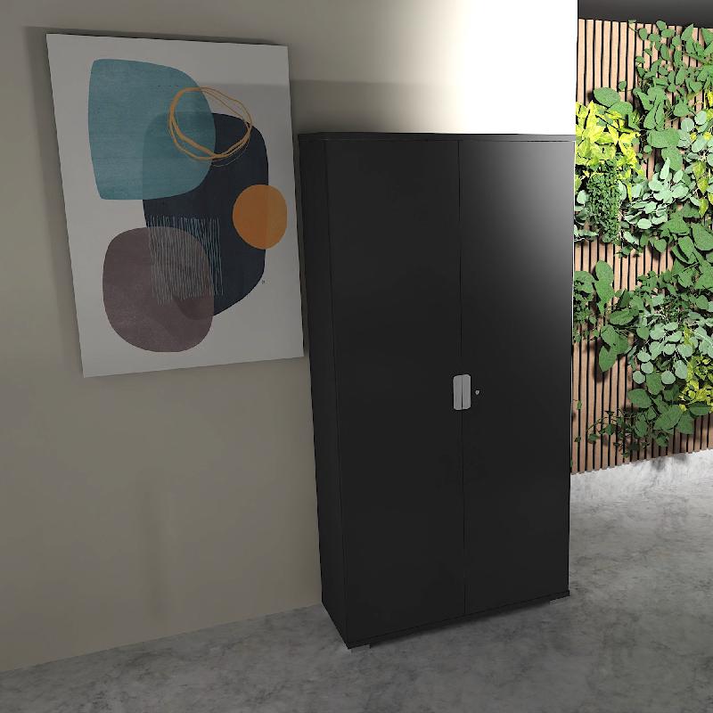 Grande armoire à portes battantes TAK - Mobel Linea - Noir_0