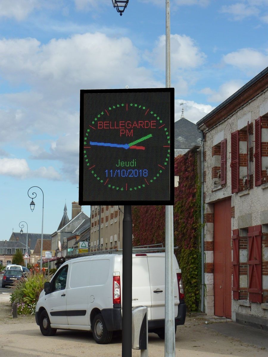 Panneau d'affichage lumineux LED FULL COLOR pour collectivité avec fixation murale ou sur mât_2