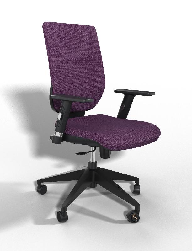 Siège de bureau Tertio avec système contact permanent - Sokoa - Aubergine, Réglable hauteur_0