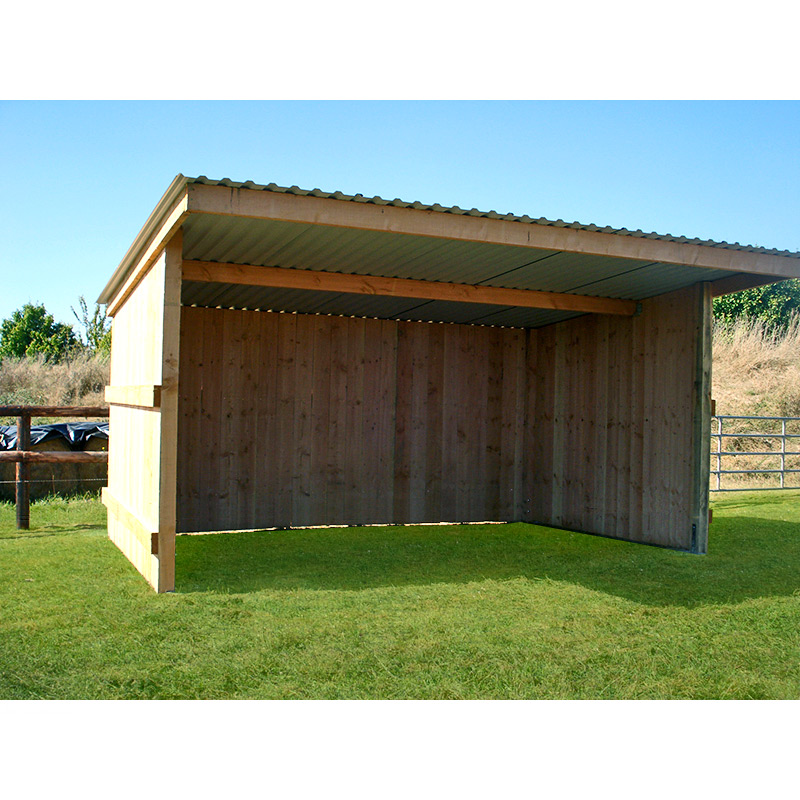 Abri de stockage en bois Douglas - Toiture bac acier - Bardage bois - Ancrage au sol avec platine_2