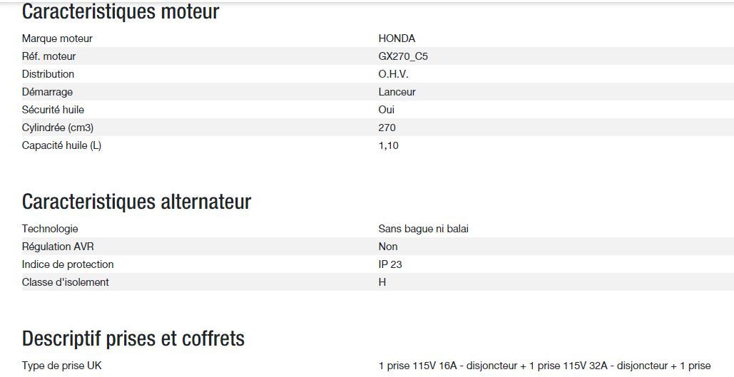 Hx 4000 TB UK C5 Groupe électrogène - Kohler - Gamme INTENS - Puissance max 3,70 kW - 230 V_2